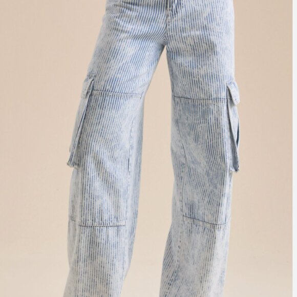 Altard State Blue Pinstripe Cargo Pants - Picture 5 of 6